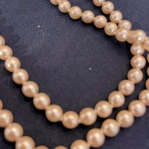 38 inch of pearls with vermeil and pearl clasp